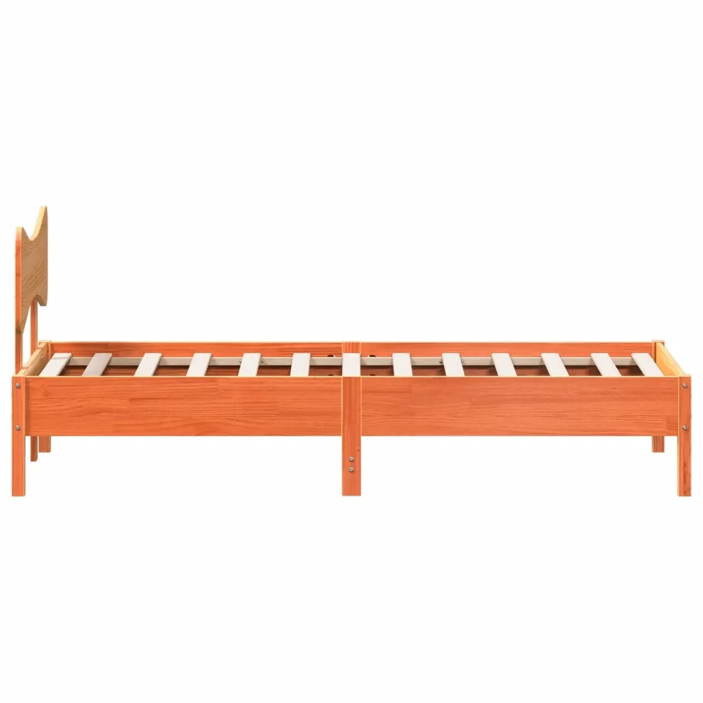 Letto singolo | Letto per adulti | Giroletto senza Materasso Marrone Cera 100x200 cm Legno di Pino - Image 7