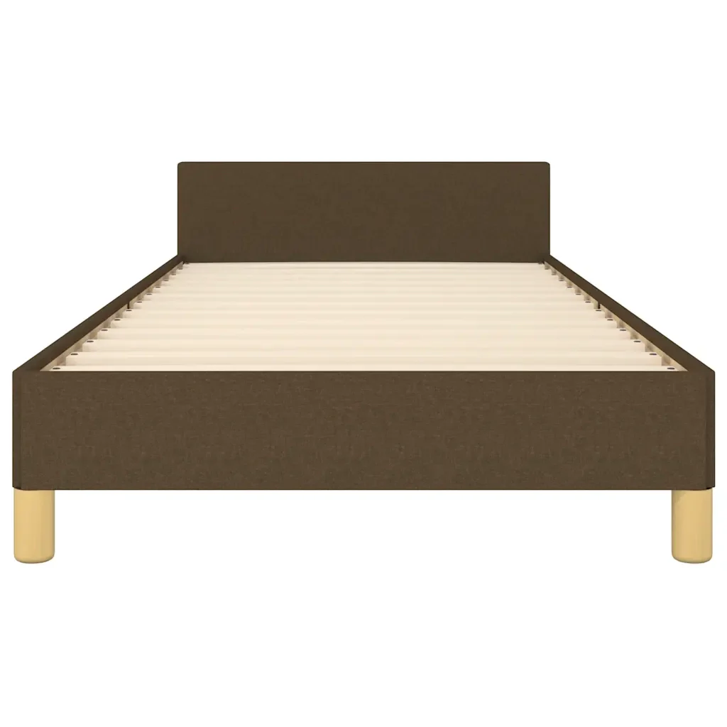 Letto singolo | Letto per adulti | Giroletto senza Materasso Marrone Scuro 100x200 cm Tessuto - Image 5