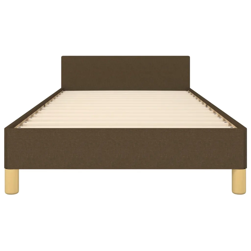 Letto singolo | Letto per adulti | Giroletto senza Materasso Marrone Scuro 100x200 cm Tessuto - Image 6