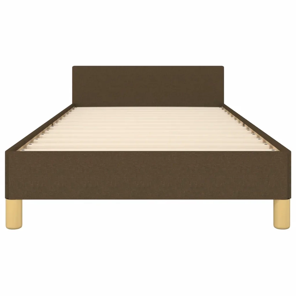 Letto singolo | Letto per adulti | Giroletto senza Materasso Marrone Scuro 100x200 cm Tessuto - Image 6