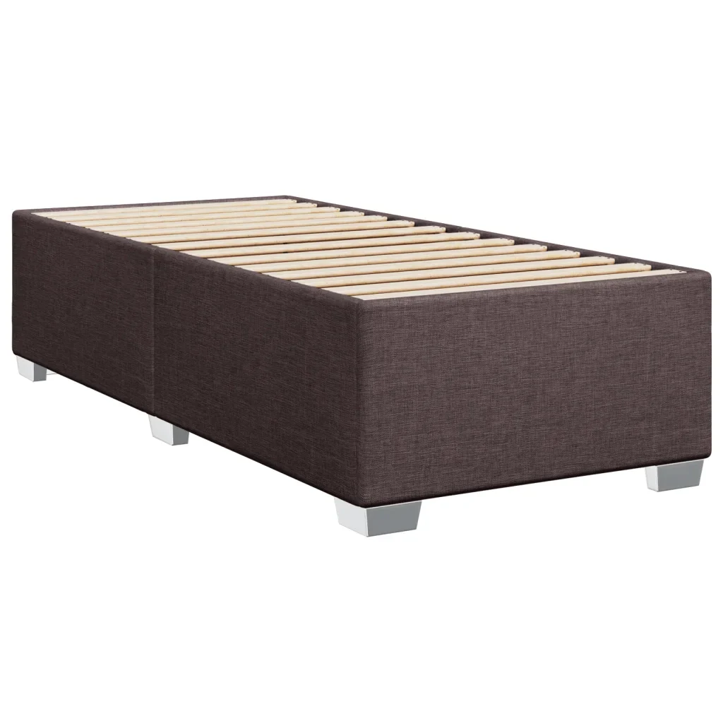 Letto singolo | Letto per adulti | Giroletto senza Materasso Marrone Scuro 100x200 cm Tessuto - Image 4