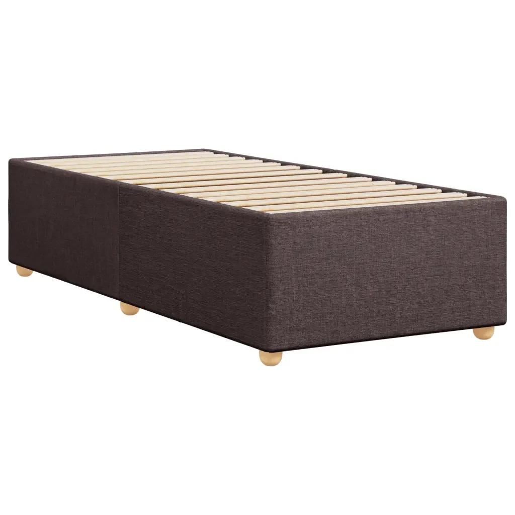 Letto singolo | Letto per adulti | Giroletto senza Materasso Marrone Scuro 100x200 cm Tessuto - Image 6