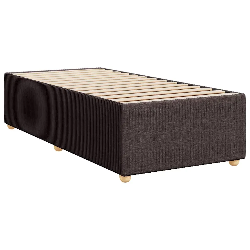 Letto singolo | Letto per adulti | Giroletto senza Materasso Marrone Scuro 100x200 cm Tessuto - Image 4