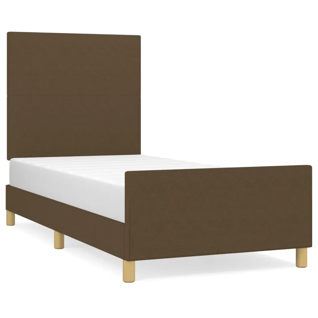 Letto singolo | Letto per adulti | Giroletto senza Materasso Marrone Scuro 80x200 cm Tessuto