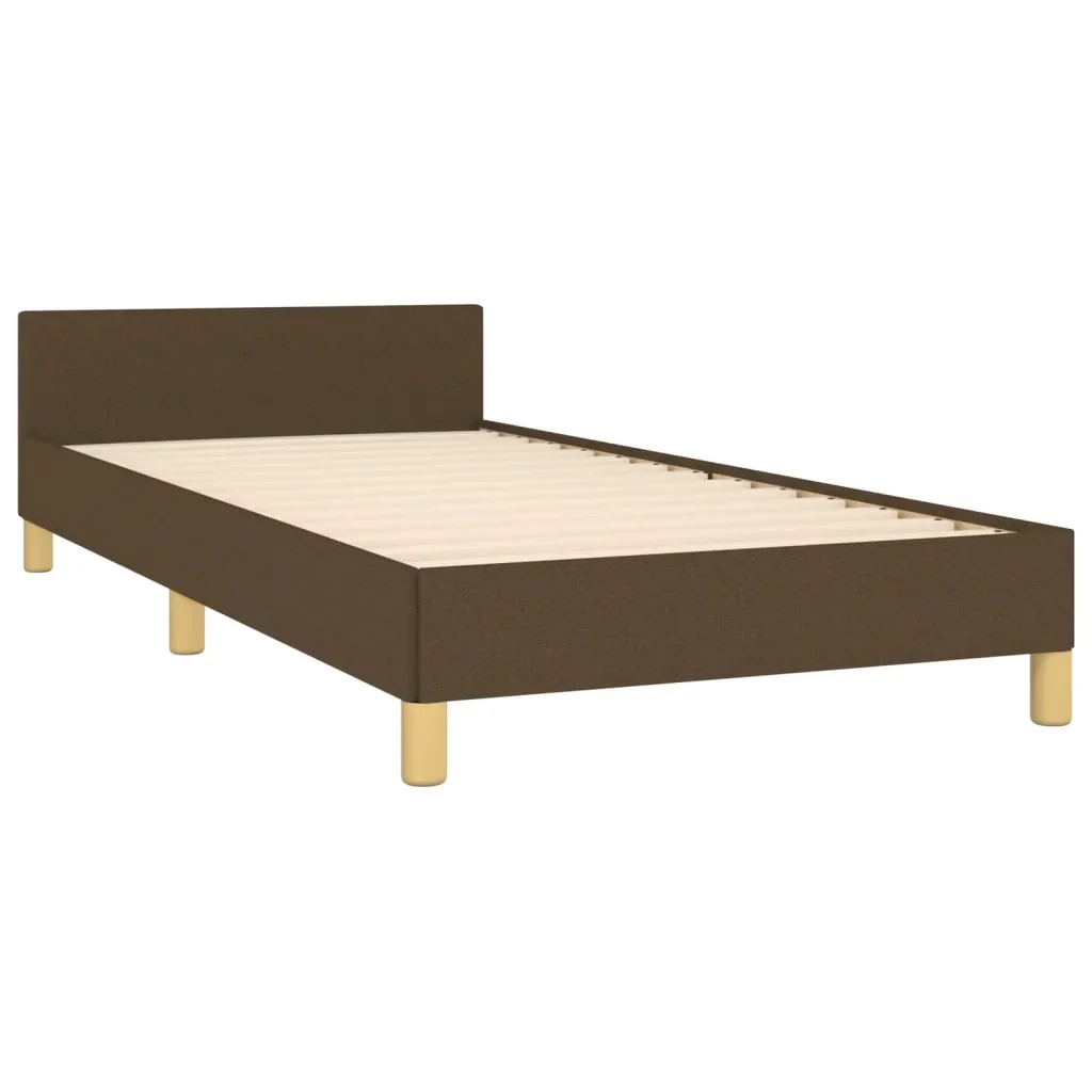Letto singolo | Letto per adulti | Giroletto senza Materasso Marrone Scuro 80x200 cm Tessuto - Image 5