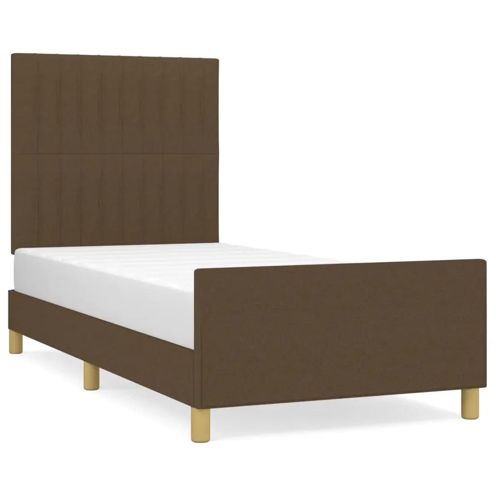 Letto singolo | Letto per adulti | Giroletto senza Materasso Marrone Scuro 80x200 cm Tessuto