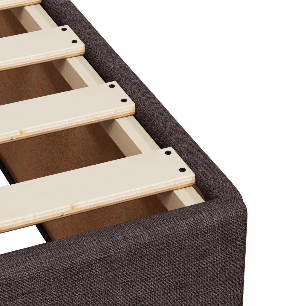 Letto singolo | Letto per adulti | Giroletto senza Materasso Marrone Scuro 80x200 cm Tessuto - Image 7