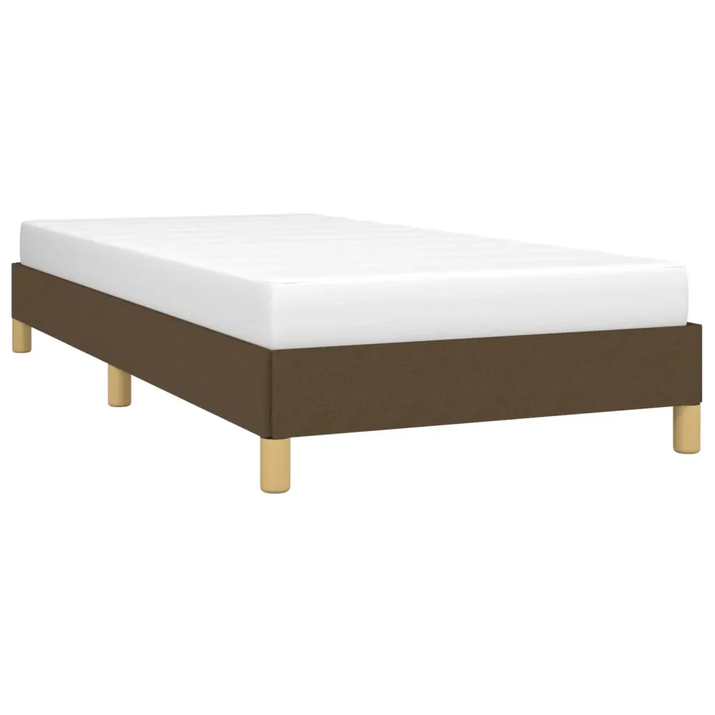 Letto singolo | Letto per adulti | Giroletto senza Materasso Marrone Scuro 90x190 cm Tessuto - Image 4