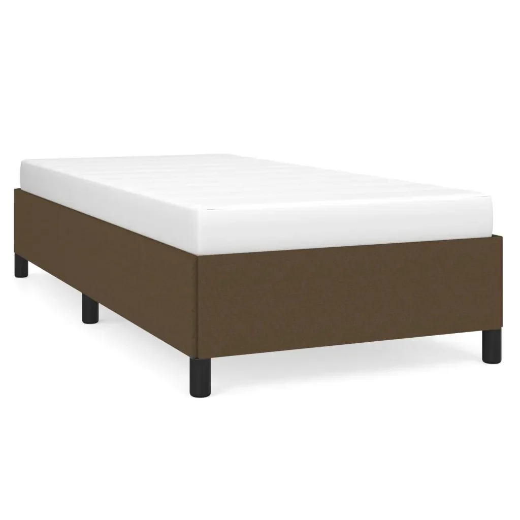 Letto singolo | Letto per adulti | Giroletto senza Materasso Marrone Scuro 90x190 cm Tessuto