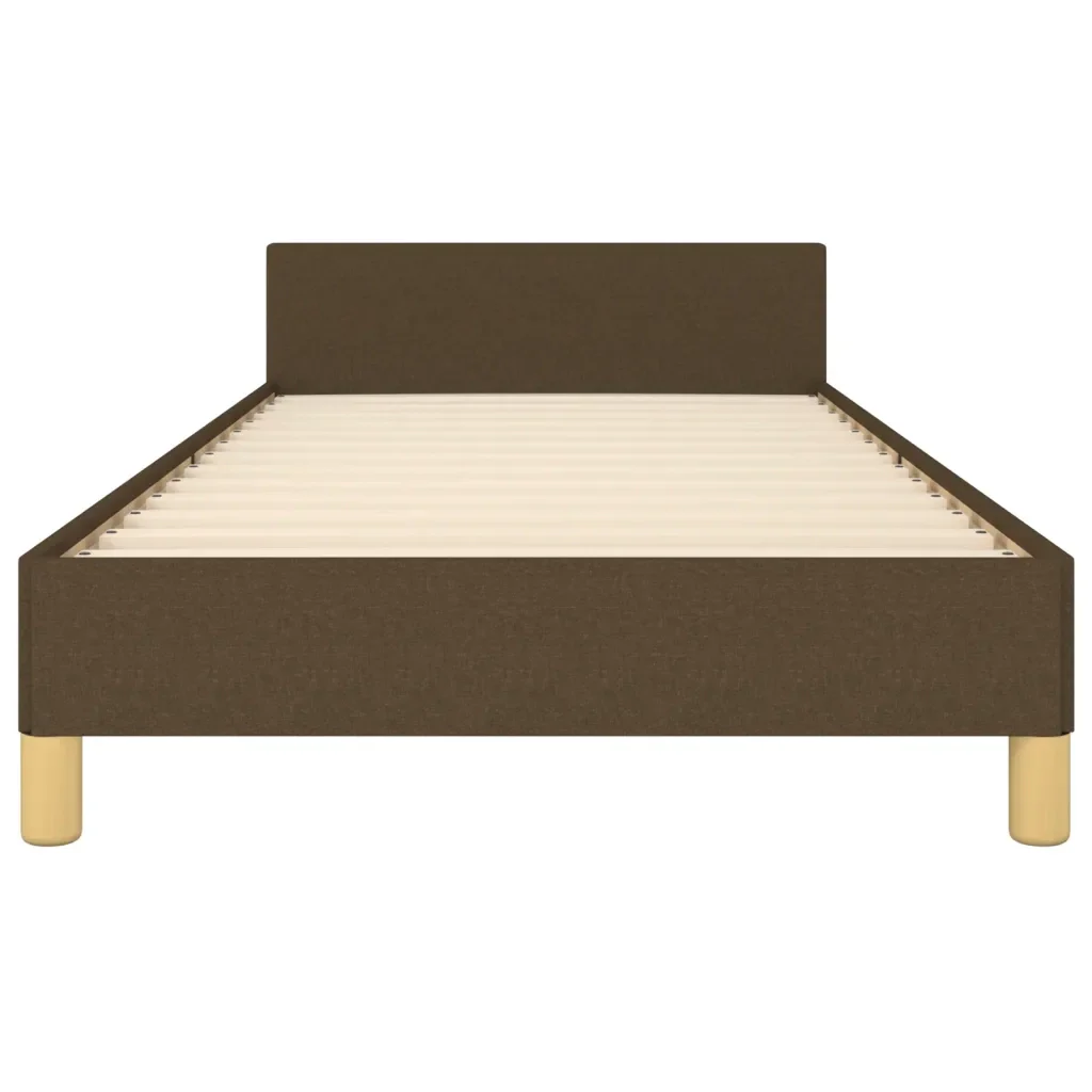 Letto singolo | Letto per adulti | Giroletto senza Materasso Marrone Scuro 90x190 cm Tessuto - Image 6