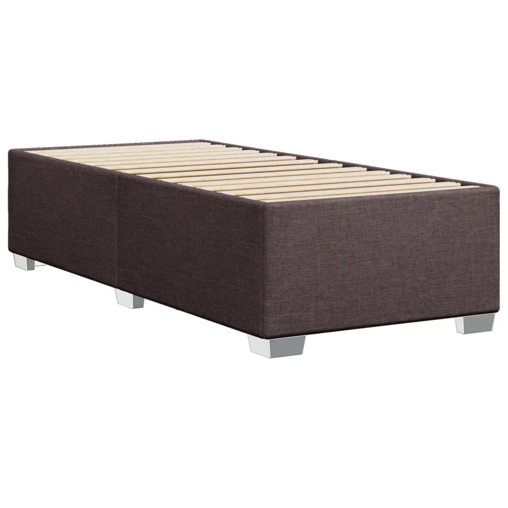 Letto singolo | Letto per adulti | Giroletto senza Materasso Marrone Scuro 90x190 cm Tessuto - Image 6