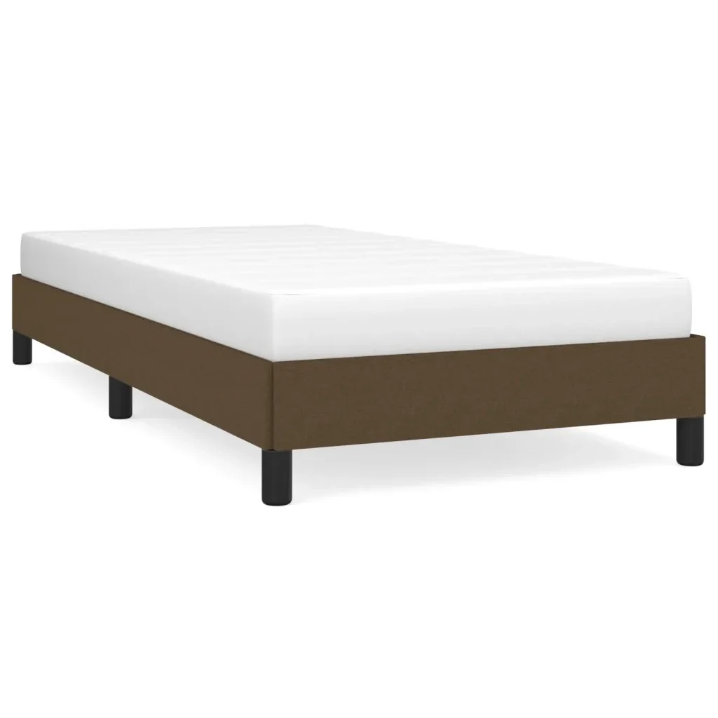 Letto singolo | Letto per adulti | Giroletto senza Materasso Marrone Scuro 90x190 cm Tessuto