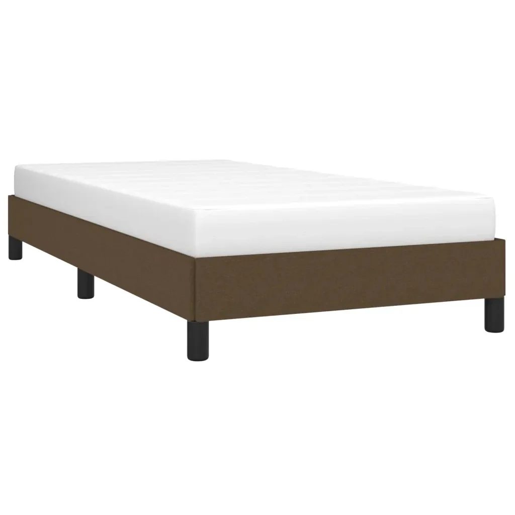 Letto singolo | Letto per adulti | Giroletto senza Materasso Marrone Scuro 90x190 cm Tessuto - Image 4