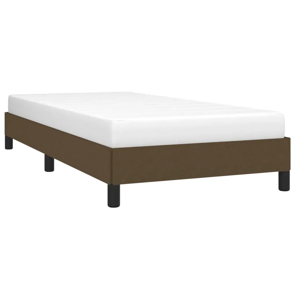 Letto singolo | Letto per adulti | Giroletto senza Materasso Marrone Scuro 90x200 cm Tessuto - Image 4