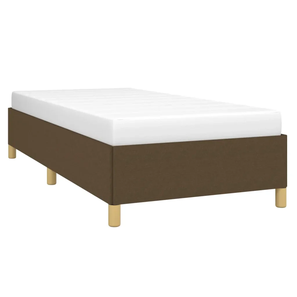 Letto singolo | Letto per adulti | Giroletto senza Materasso Marrone Scuro 90x200 cm Tessuto - Image 4