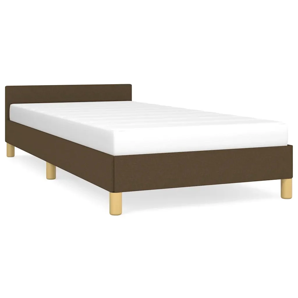 Letto singolo | Letto per adulti | Giroletto senza Materasso Marrone Scuro 90x200 cm Tessuto