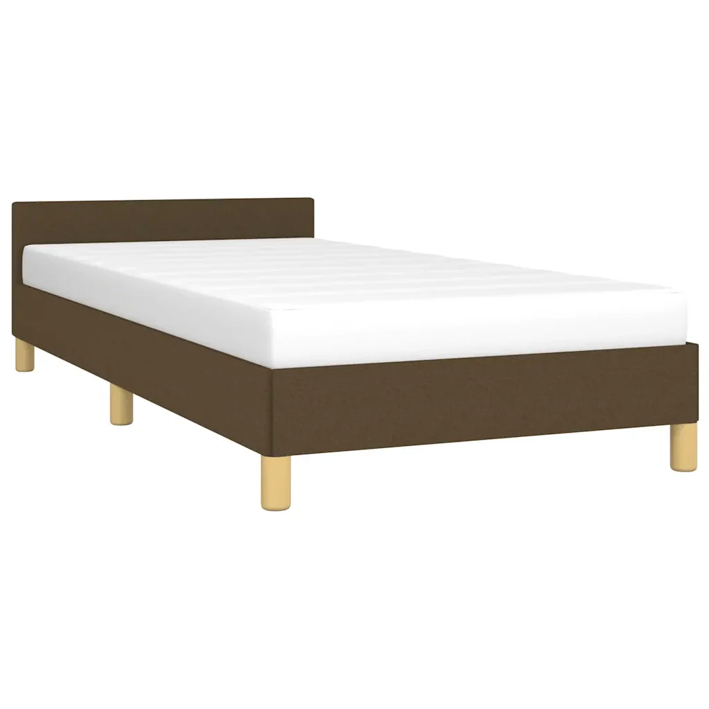 Letto singolo | Letto per adulti | Giroletto senza Materasso Marrone Scuro 90x200 cm Tessuto - Image 4