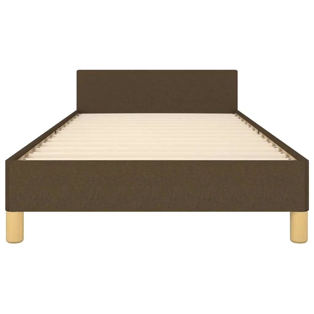 Letto singolo | Letto per adulti | Giroletto senza Materasso Marrone Scuro 90x200 cm Tessuto - Image 5