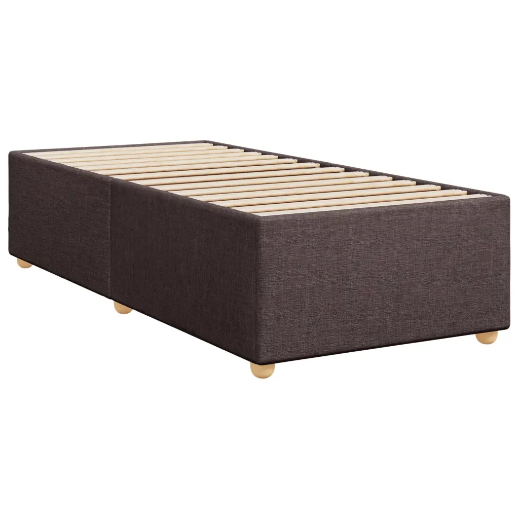 Letto singolo | Letto per adulti | Giroletto senza Materasso Marrone Scuro 90x200 cm Tessuto - Image 4