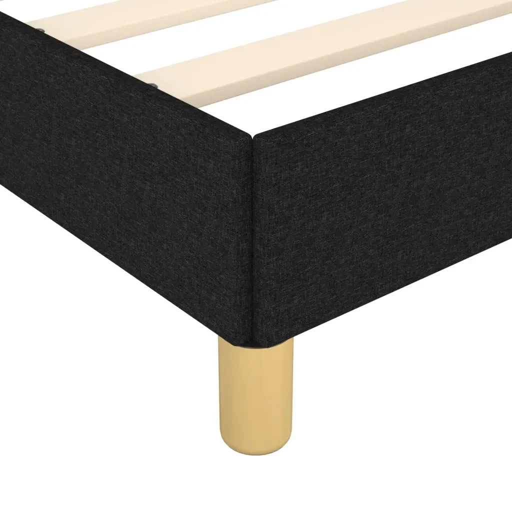 Letto singolo | Letto per adulti | Giroletto senza Materasso Nero 100x200 cm in Tessuto - Image 8