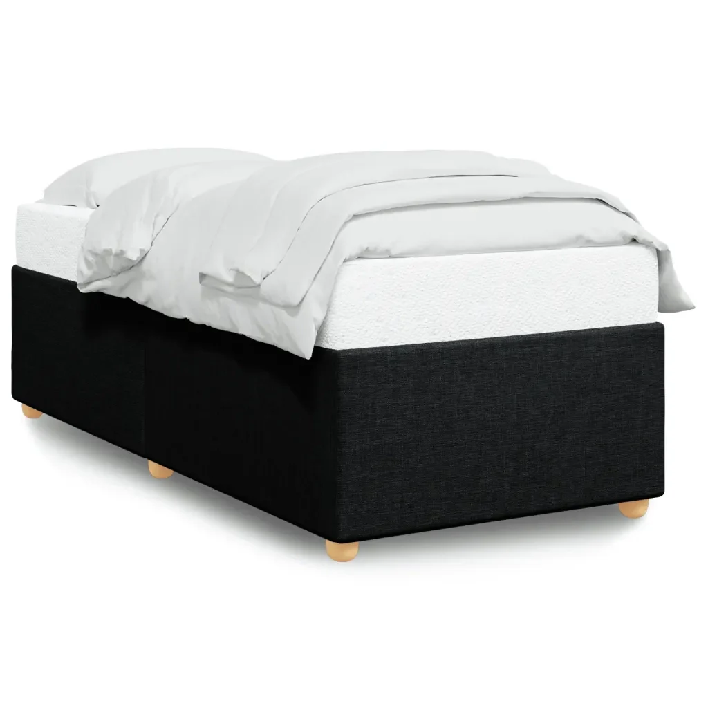 Letto singolo | Letto per adulti | Giroletto senza Materasso Nero 100x200 cm in Tessuto