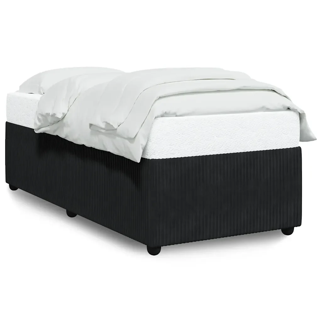 Letto singolo | Letto per adulti | Giroletto senza Materasso Nero 100x200 cm in Velluto