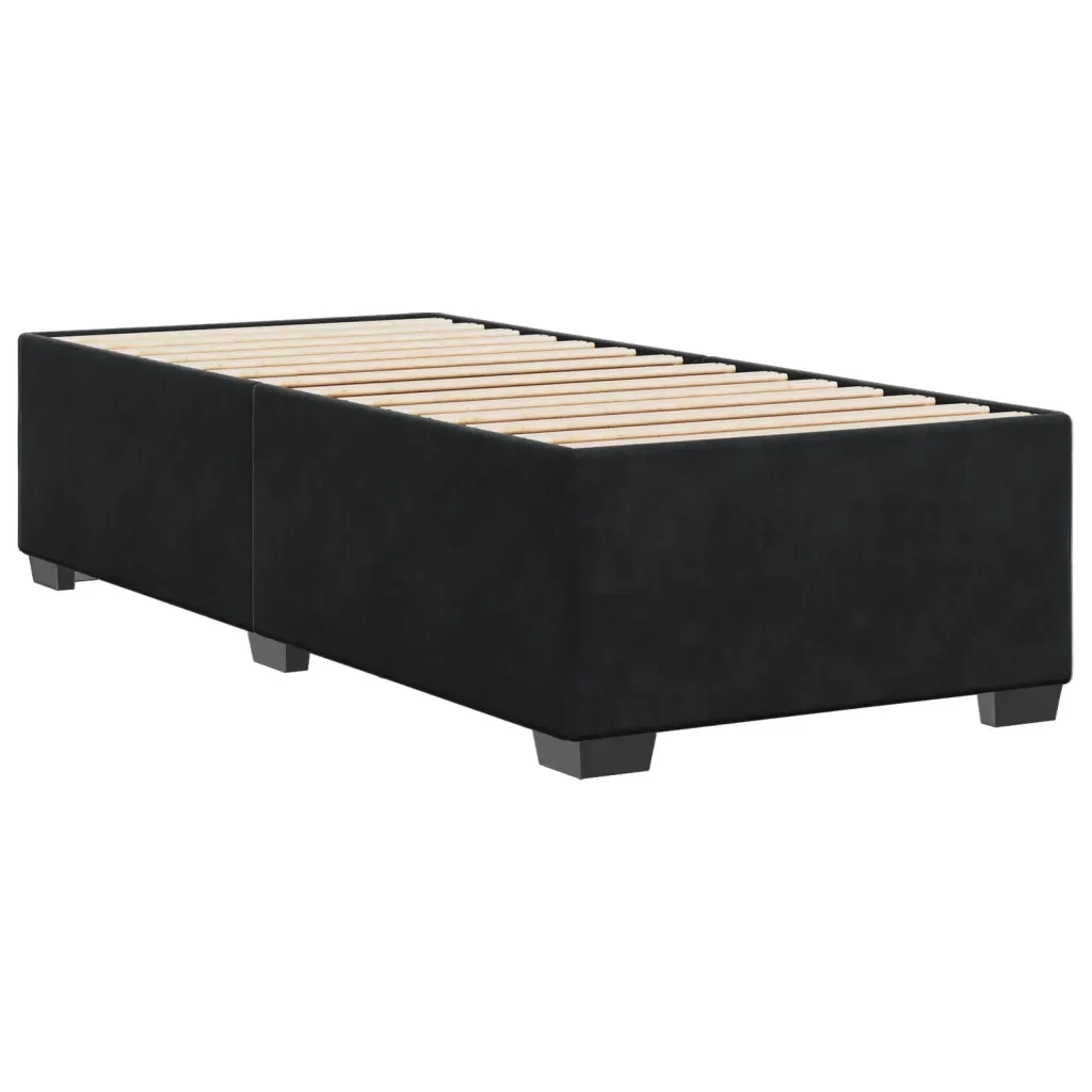 Letto singolo | Letto per adulti | Giroletto senza Materasso Nero 100x200 cm in Velluto - Image 3