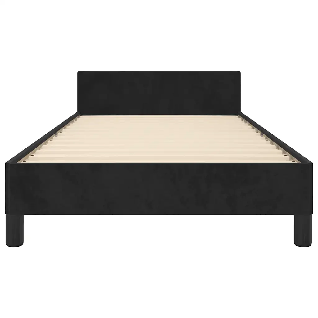 Letto singolo | Letto per adulti | Giroletto senza Materasso Nero 100x200 cm in Velluto - Image 5
