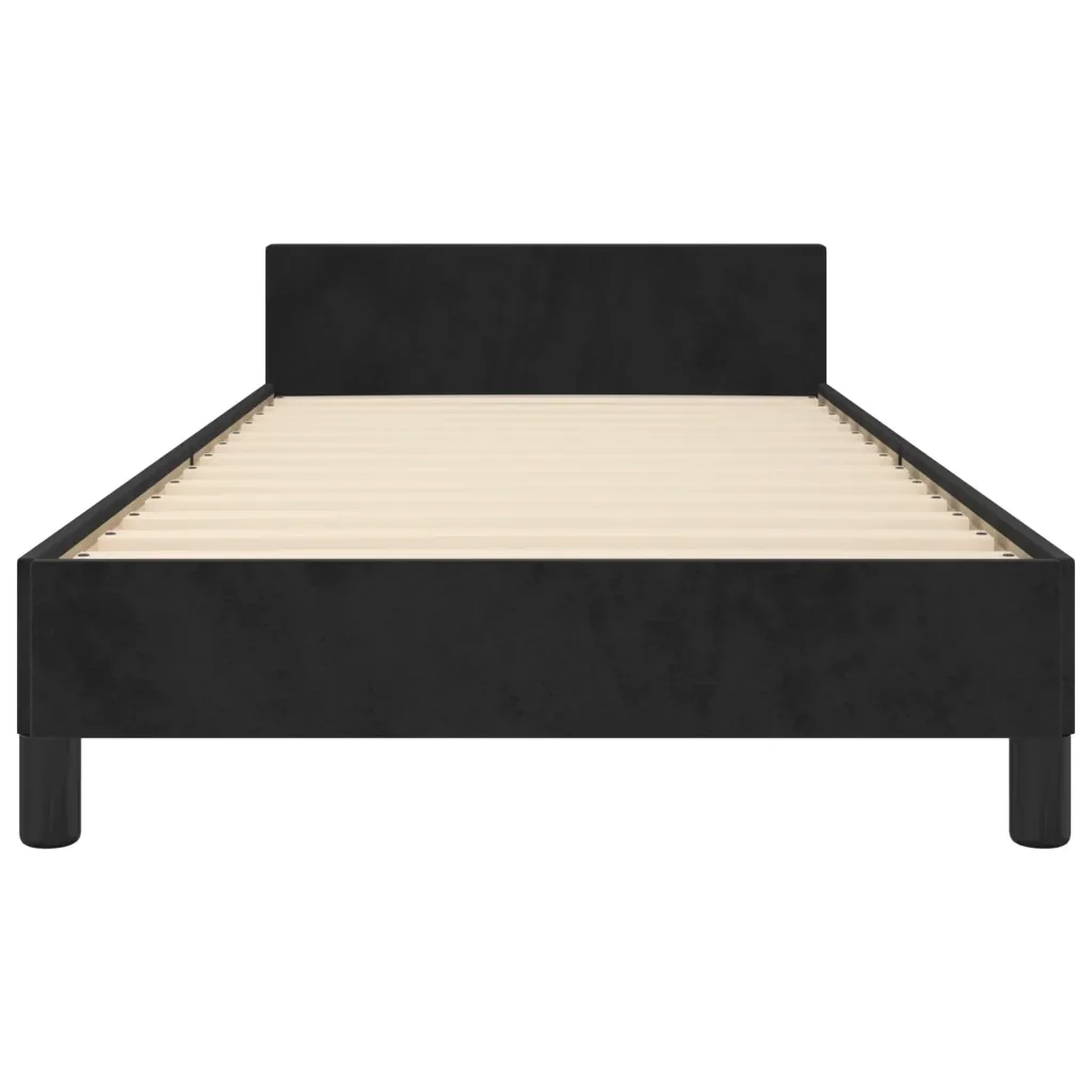 Letto singolo | Letto per adulti | Giroletto senza Materasso Nero 100x200 cm in Velluto - Image 6