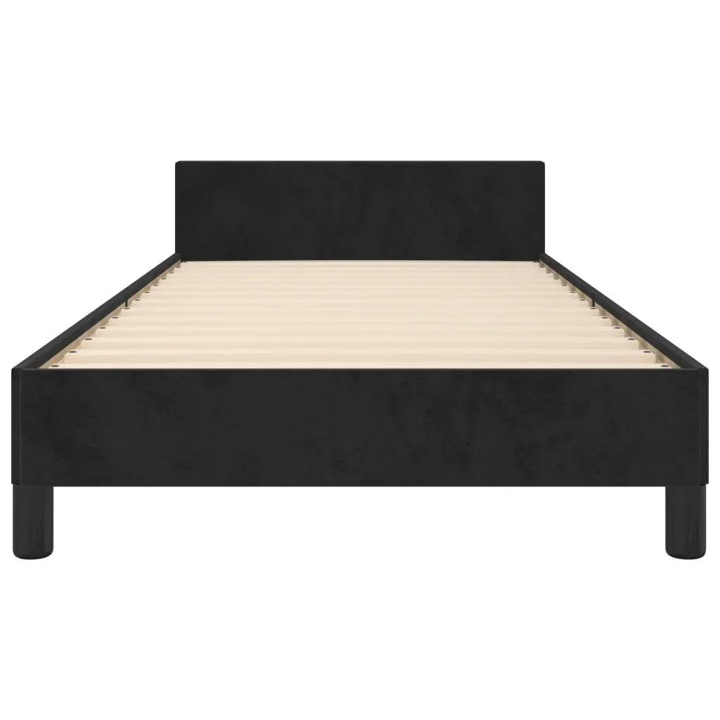 Letto singolo | Letto per adulti | Giroletto senza Materasso Nero 100x200 cm in Velluto - Image 6