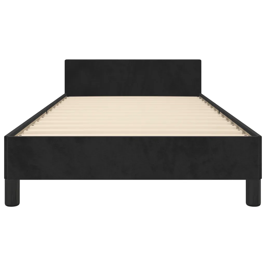Letto singolo | Letto per adulti | Giroletto senza Materasso Nero 100x200 cm in Velluto - Image 6