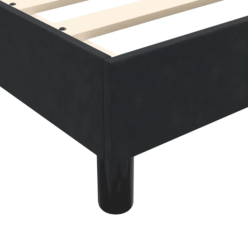 Letto singolo | Letto per adulti | Giroletto senza Materasso Nero 100x210 cm in Velluto - Image 8