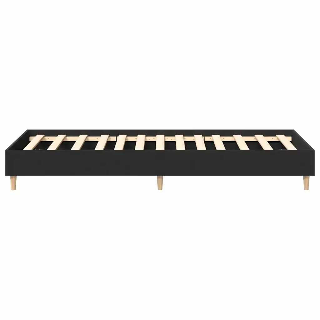 Letto singolo | Letto per adulti | Giroletto senza Materasso Nero 75x190 cm in Legno Multistrato - Image 6