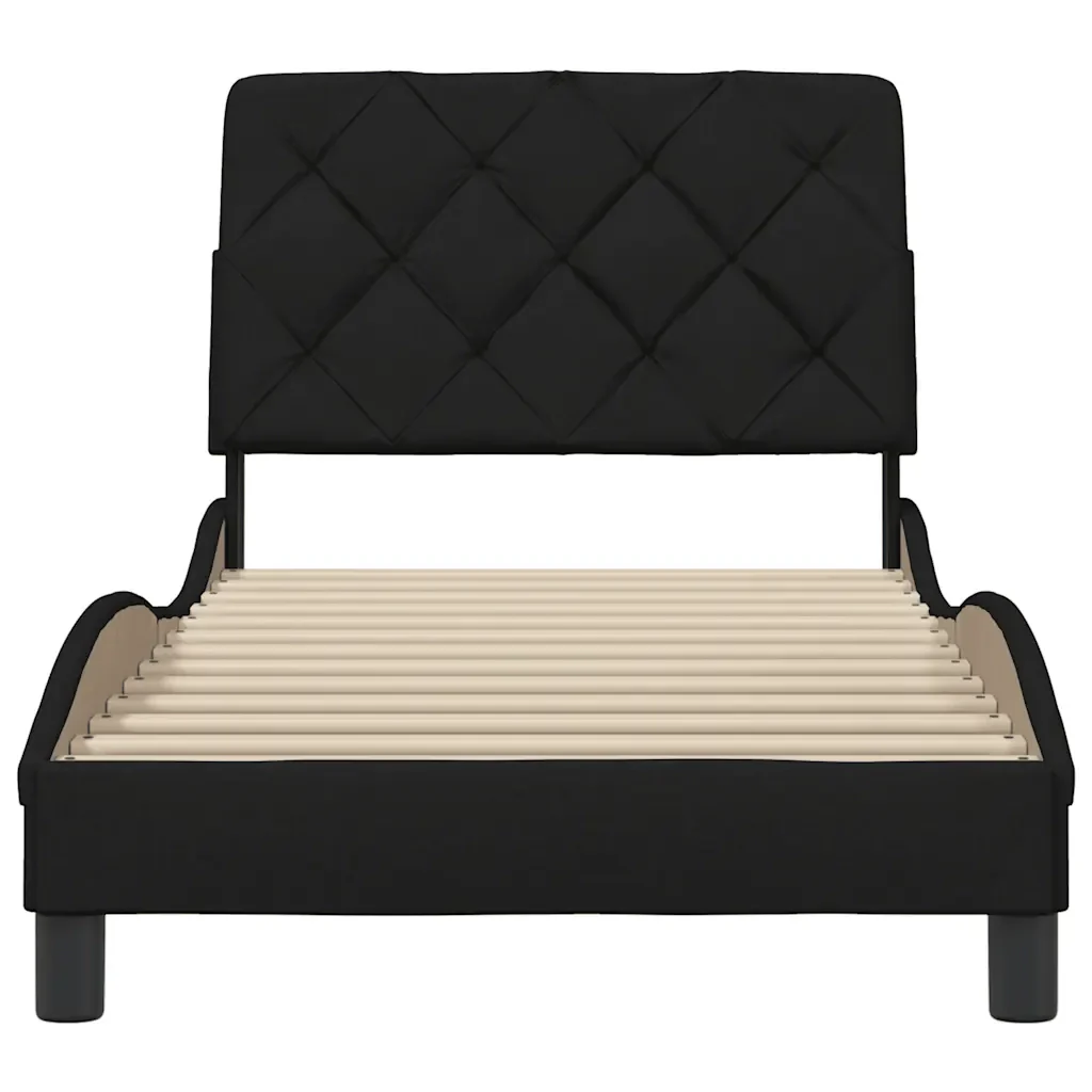 Letto singolo | Letto per adulti | Giroletto senza Materasso Nero 80x200 cm Tessuto - Image 5