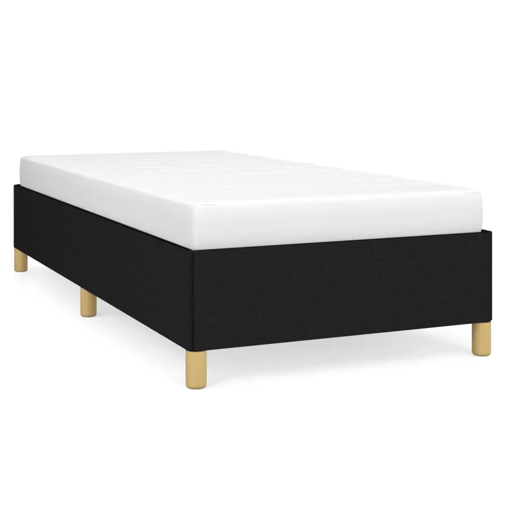 Letto singolo | Letto per adulti | Giroletto senza Materasso Nero 80x200 cm Tessuto