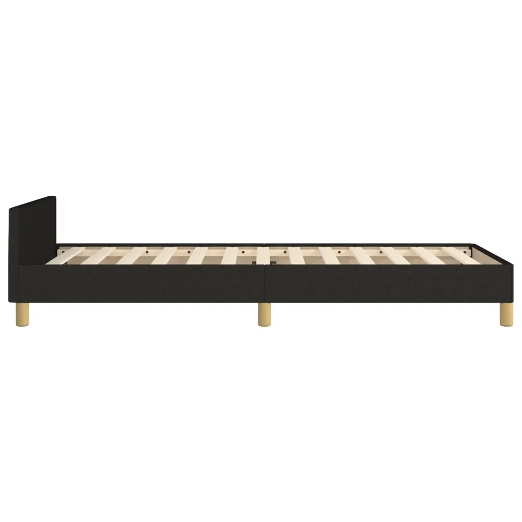 Letto singolo | Letto per adulti | Giroletto senza Materasso Nero 80x200 cm Tessuto - Image 7