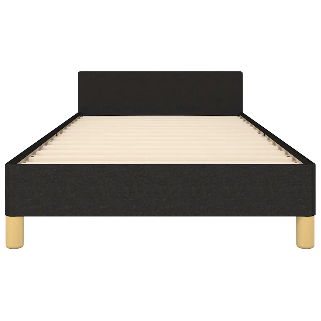 Letto singolo | Letto per adulti | Giroletto senza Materasso Nero 90x190 cm in Tessuto - Image 6