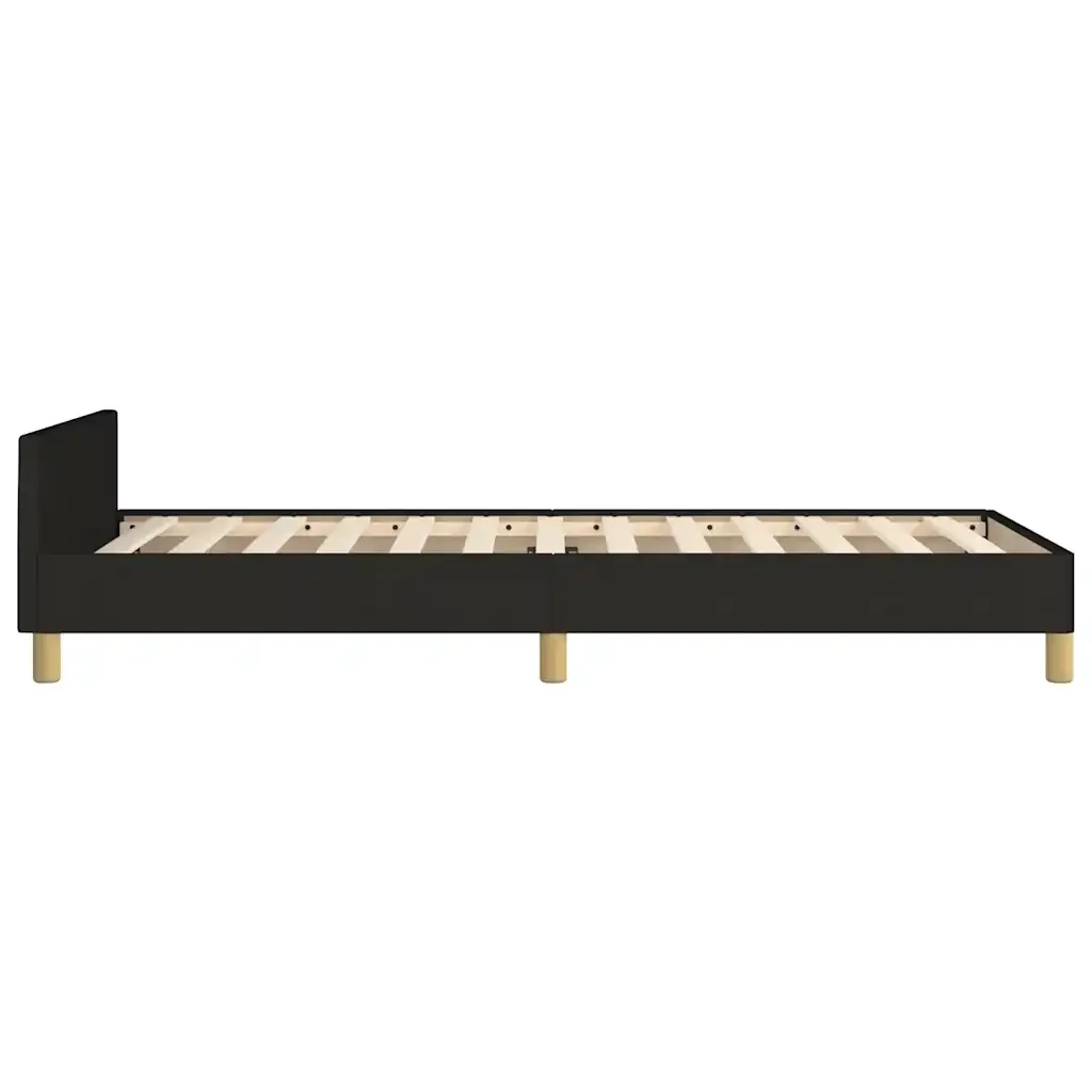 Letto singolo | Letto per adulti | Giroletto senza Materasso Nero 90x190 cm in Tessuto - Image 7