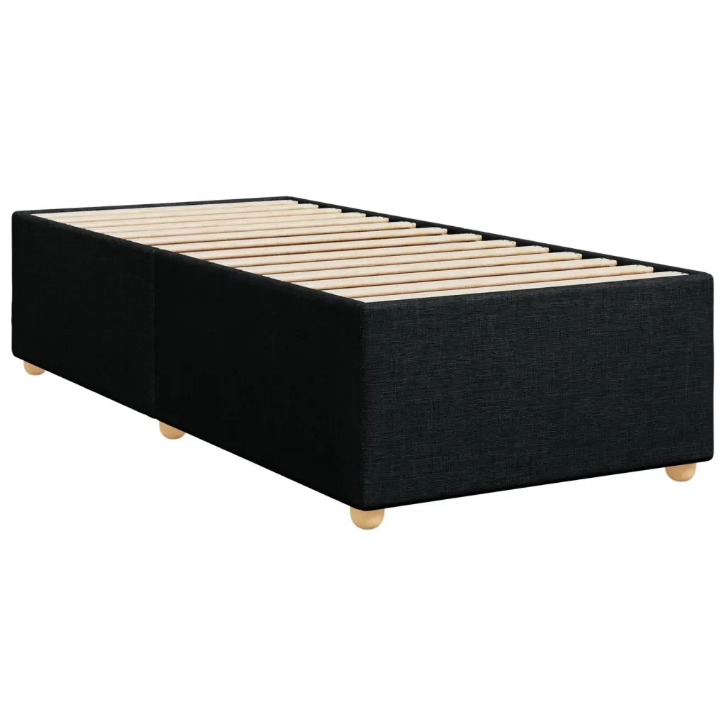 Letto singolo | Letto per adulti | Giroletto senza Materasso Nero 90x190 cm in Tessuto - Image 4