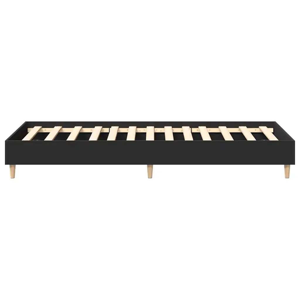 Letto singolo | Letto per adulti | Giroletto senza Materasso Nero 90x200 cm in Legno Multistrato - Image 6