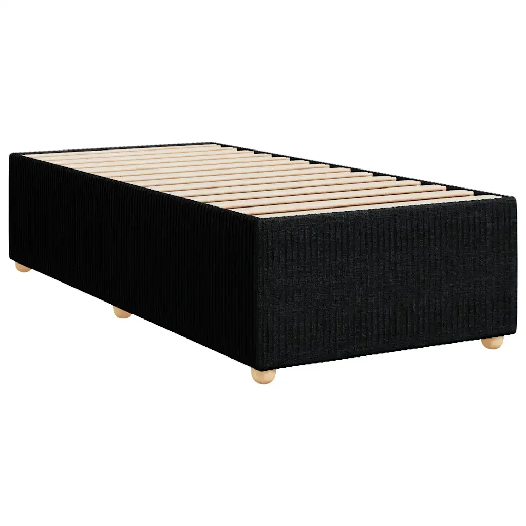 Letto singolo | Letto per adulti | Giroletto senza Materasso Nero 90x200 cm in Tessuto - Image 3