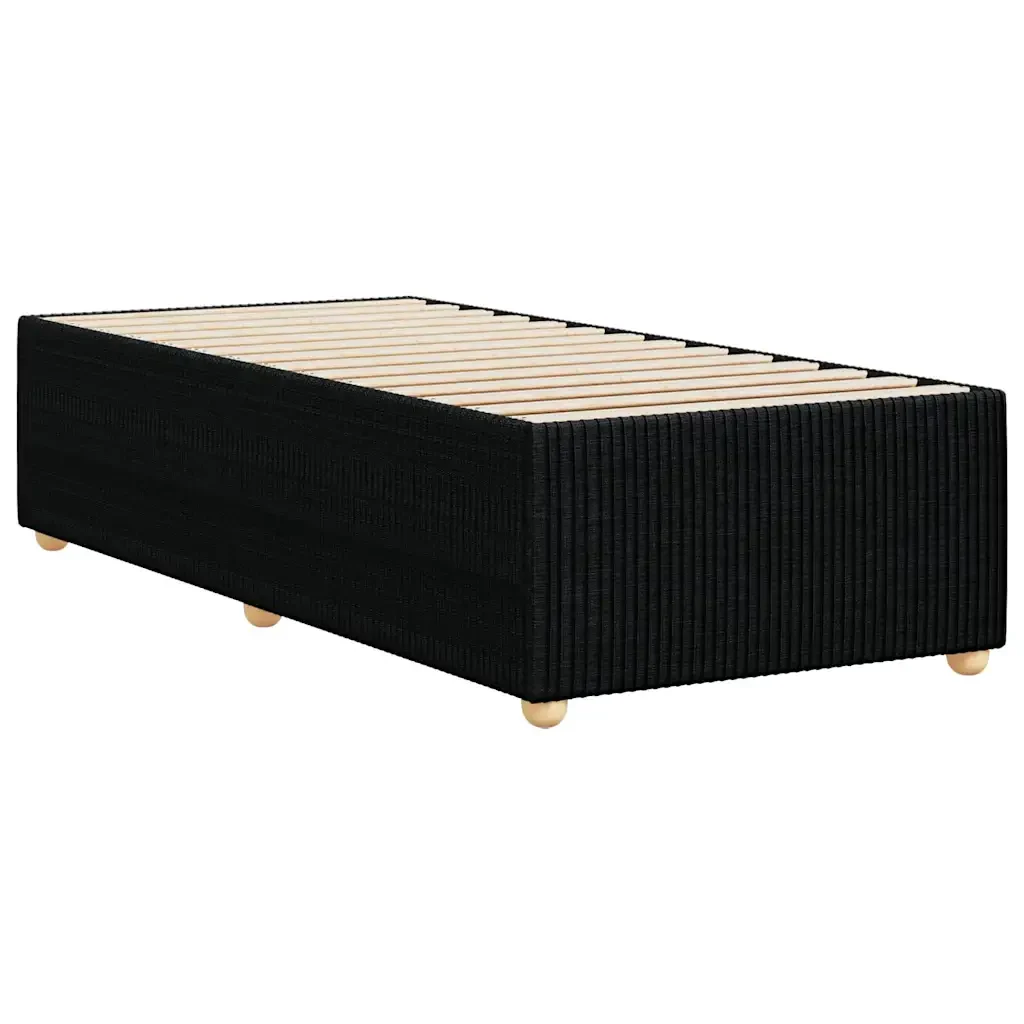 Letto singolo | Letto per adulti | Giroletto senza Materasso Nero 90x200 cm in Tessuto - Image 6