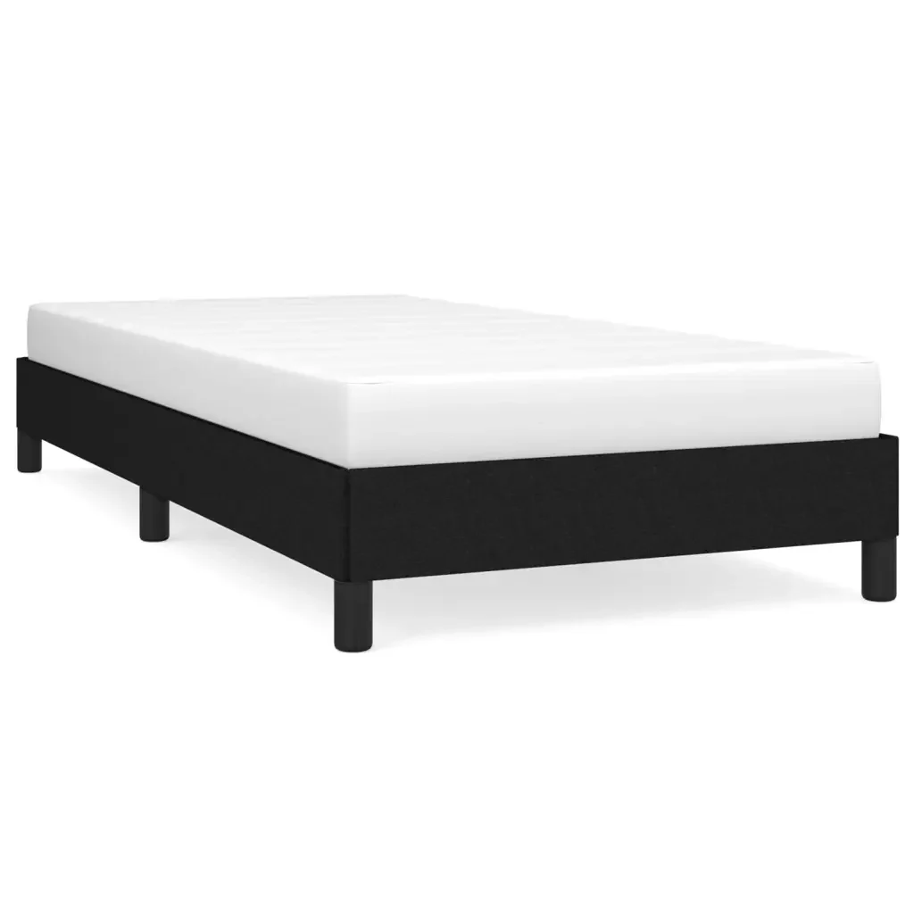 Letto singolo | Letto per adulti | Giroletto senza Materasso Nero 90x200 cm in Tessuto