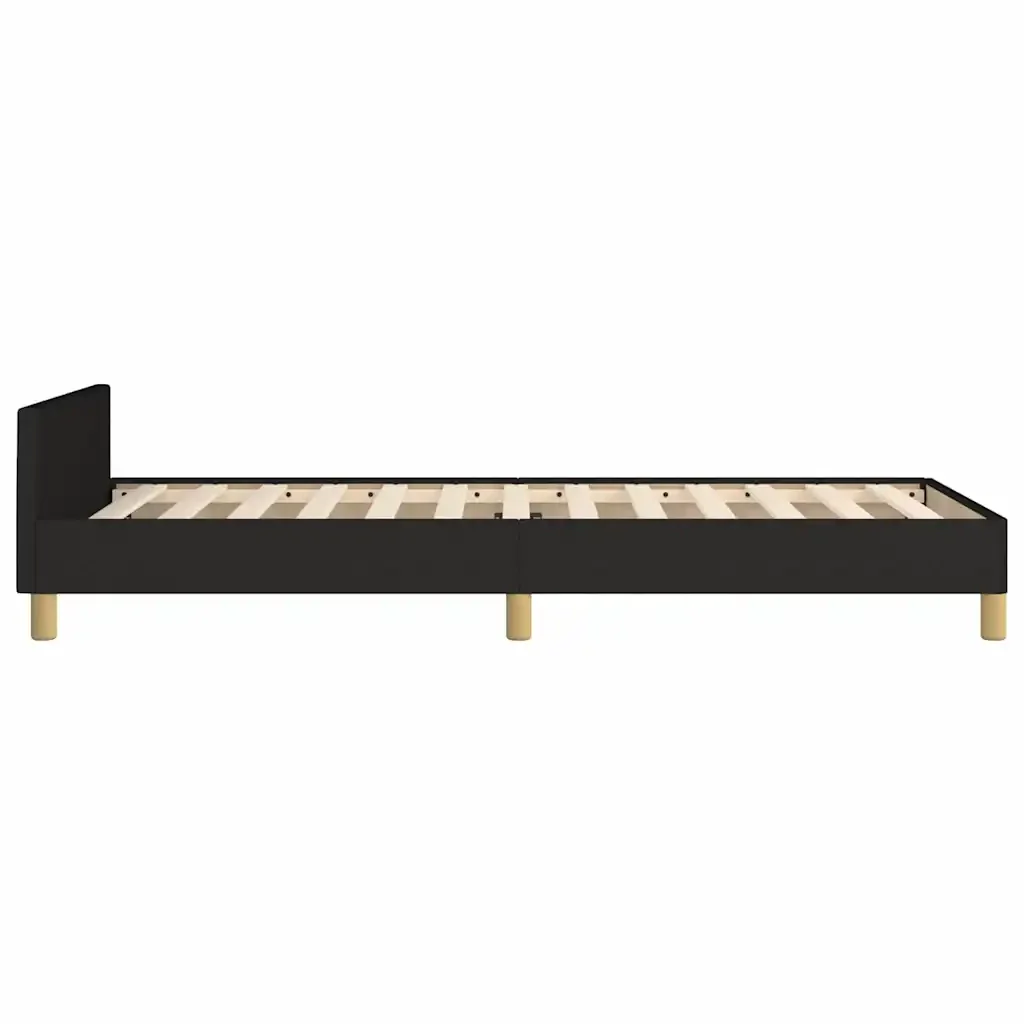 Letto singolo | Letto per adulti | Giroletto senza Materasso Nero 90x200 cm in Tessuto - Image 7
