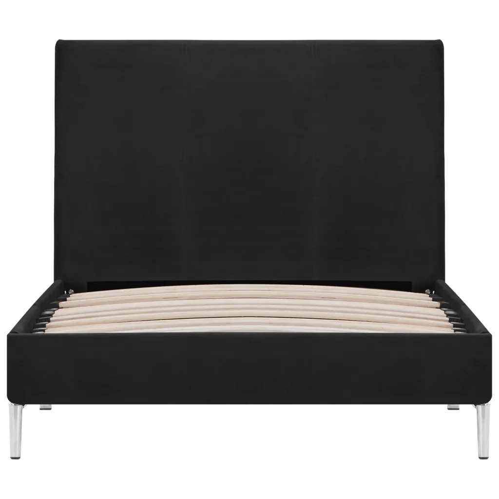 Letto singolo | Letto per adulti | Giroletto senza Materasso Nero 90x200 cm in Tessuto - Image 3