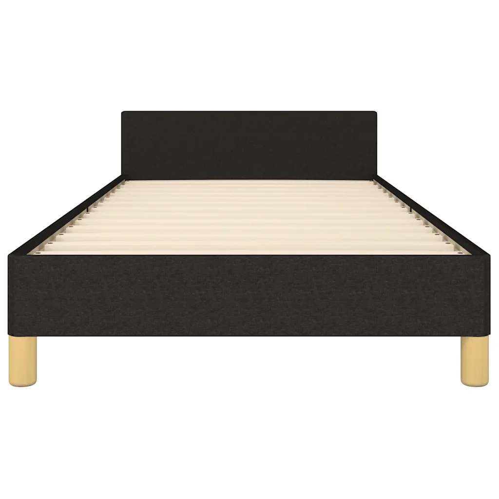 Letto singolo | Letto per adulti | Giroletto senza Materasso Nero 90x200 cm in Tessuto - Image 6