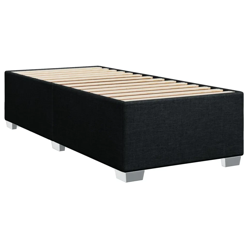 Letto singolo | Letto per adulti | Giroletto senza Materasso Nero 90x200 cm in Tessuto - Image 3