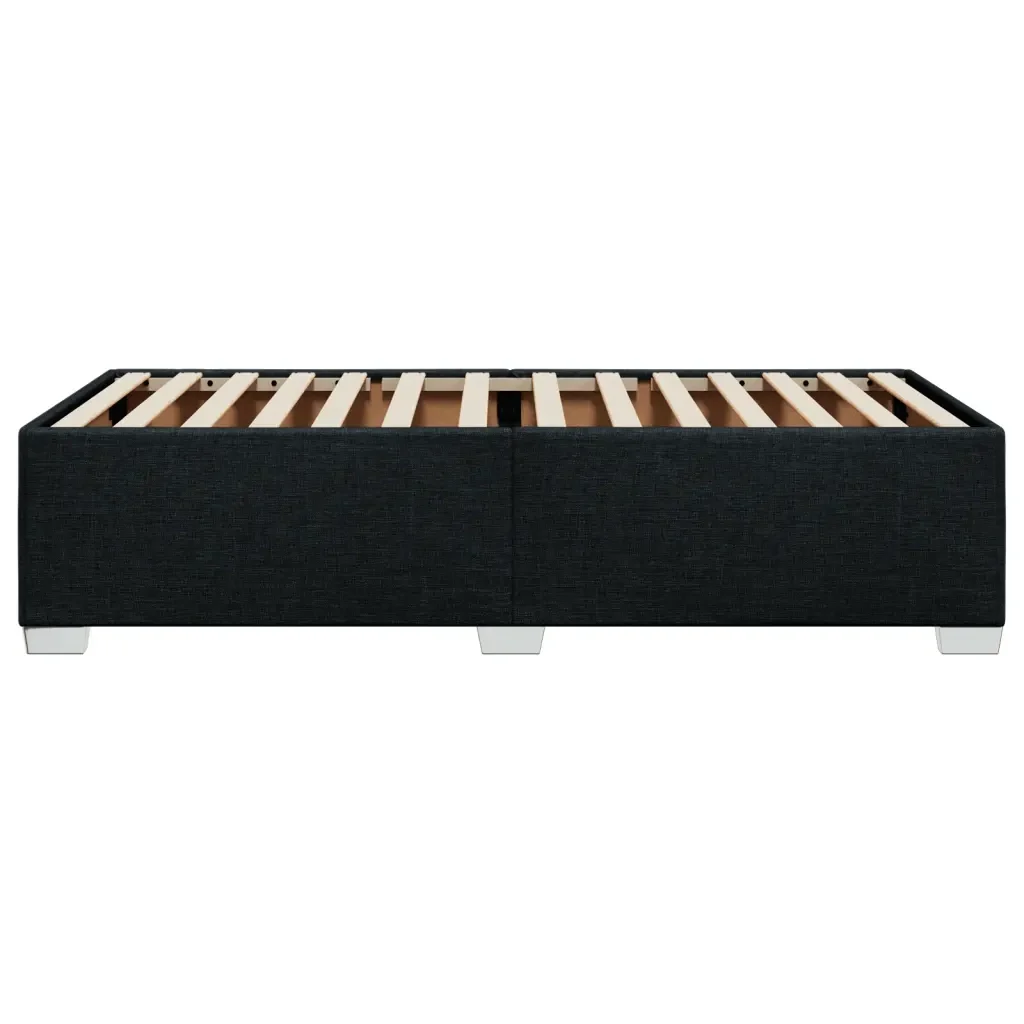 Letto singolo | Letto per adulti | Giroletto senza Materasso Nero 90x200 cm in Tessuto - Image 5