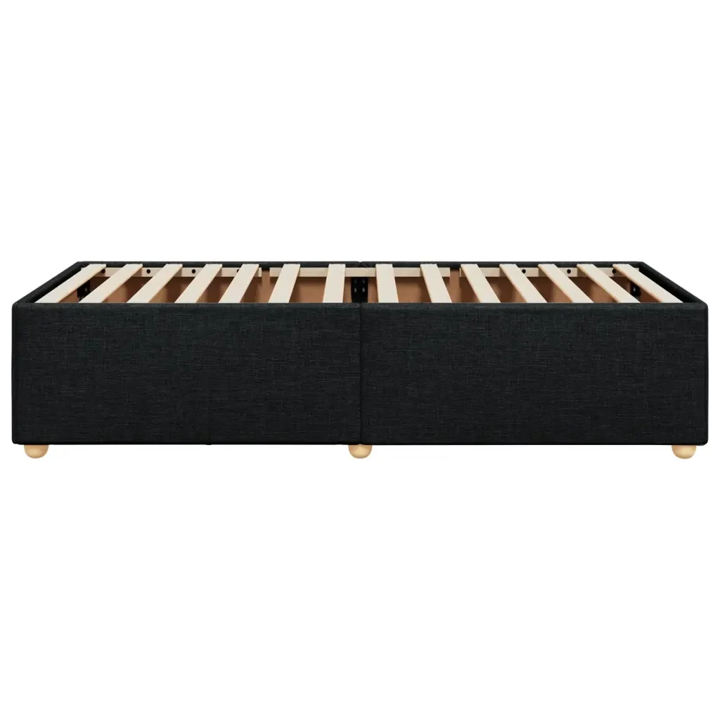 Letto singolo | Letto per adulti | Giroletto senza Materasso Nero 90x200 cm in Tessuto - Image 5