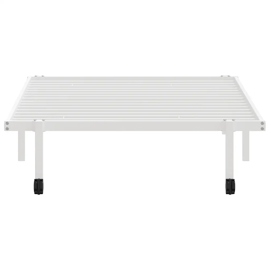 Letto singolo | Letto per adulti | Giroletto senza Materasso Pieghevole Bianco 100x190 cm Acciaio - Image 6